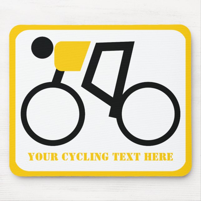 Cyclist kör sin cykelanpassningsbar musmatta (Framsidan)