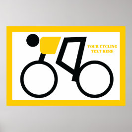 Cyclist kör sin cykelanpassningsbar poster