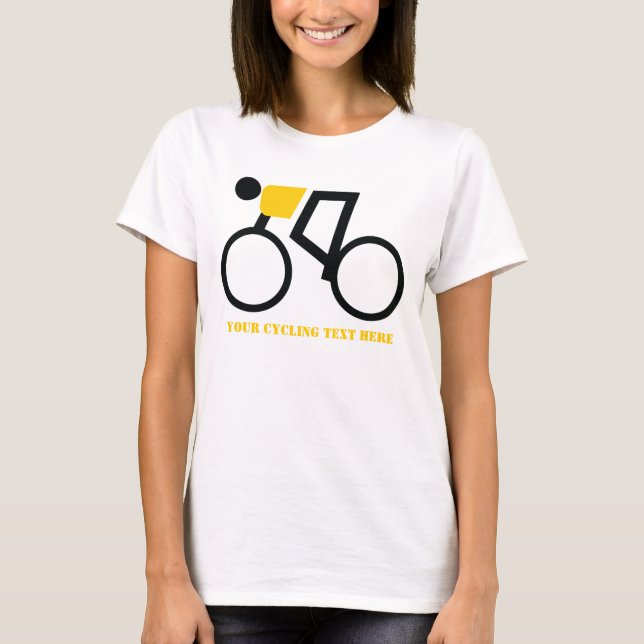 Cyclist kör sin cykelanpassningsbar t-shirt (Framsida)
