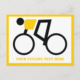 Cyclist kör sitt vågrät för cykelanpassningsbar vykort