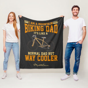 Cyclist Mountain Bike Pappa like Normal Personlig Fleecefilt
