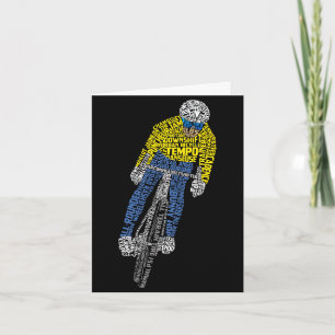Cyclist Ord Art Bicycle Bike Kort