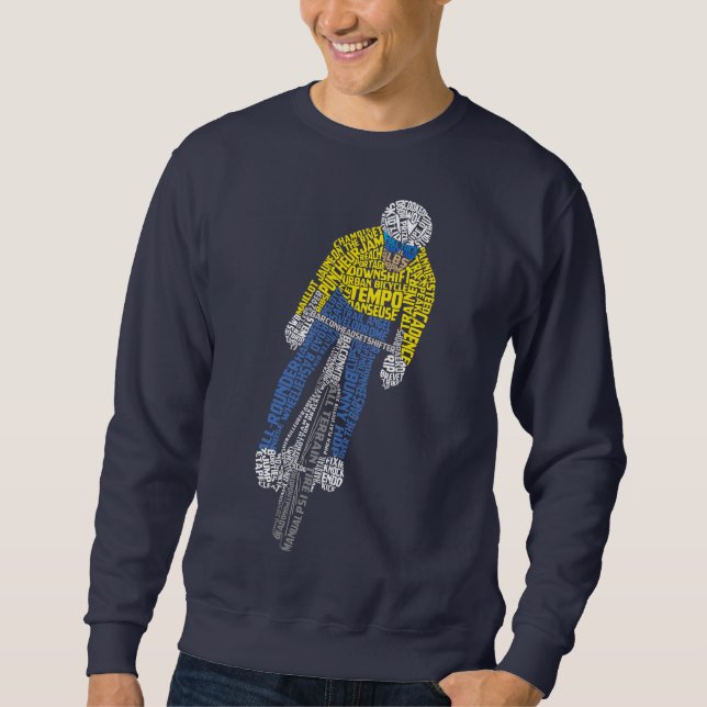 Cyclist Ord Art Bicycle Bike Lång Ärmad Tröja (Framsida)