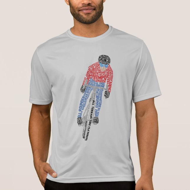 Cyclist Ord Art Bicycle Bike T Shirt (Framsida)