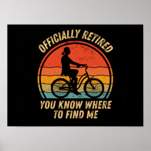 Cyclist pension lustiga pensionerade cyklar älskar poster
