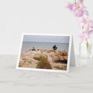 Cyclist, Playa de la Malvarrosa de Valencia, Spani Kort