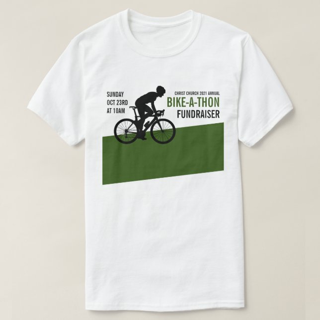 Cyclist Silhouette, Charity Bike-a-Thon-händelse T Shirt (Design framsida)