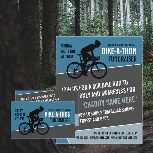 Cyclist Silhouette, Charity Bike-a-Thon-händelse Visitkort (Skapare uppladdad)