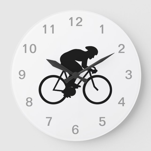 Cyclist Silhouette. Stor Klocka (Framsida)