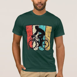 Cycliste Silhouette Retro | Vélo Abstrait Vintage T Shirt