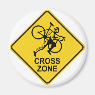 Cyclocross Zona vägskylt Magnet