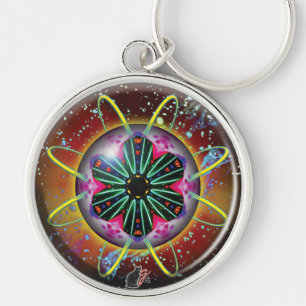 Cyclon Orbz Kaleid Keychain Rund Silverfärgad Nyckelring