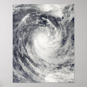Cyclone Rene över det South Pacific hav Poster