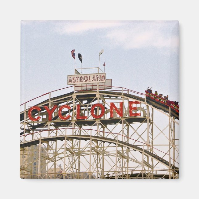 Cyclone Roller Underlägg - Coney Island, NYC magne Magnet (Framsidan)