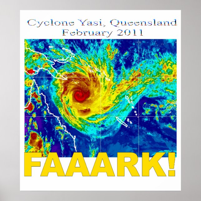 Cyclone Yasi, Queensland, februari 2011 Poster (Framsidan)