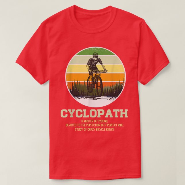 Cyclopath Definition Sunset Cyclist Humor Fan Bicy T Shirt (Design framsida)