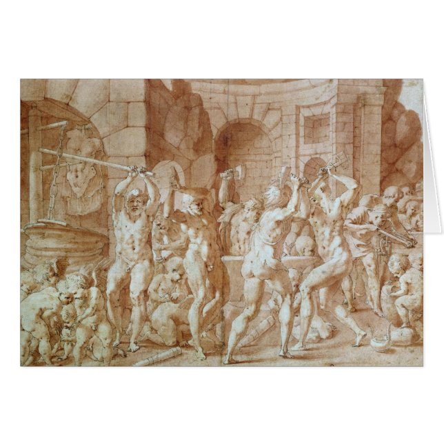 Cyclops i smedjan av Vulcan Hälsningskort (Framsidan Horizontal)