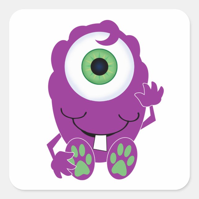 Cyclops Monster Fyrkantigt Klistermärke (Framsida)