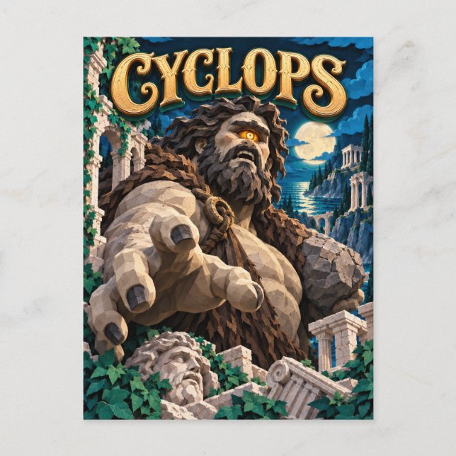 Cyclops, Pappersklippt Monster Vykort (Framsida)