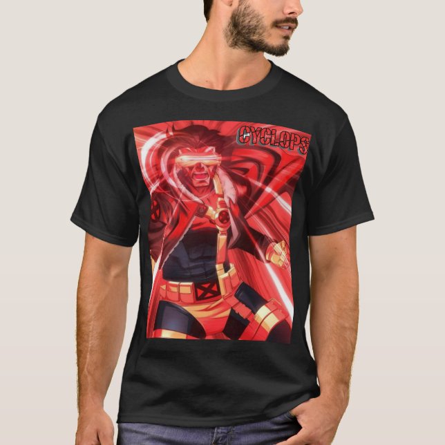 Cyclops – Red Optic Blast Hero Style T Shirt (Framsida)