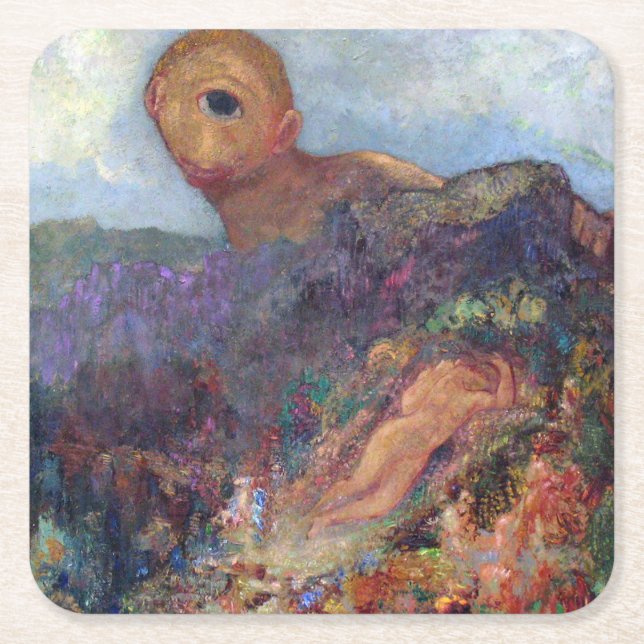 Cyclops, Redon, 1898-1900 Underlägg Papper Kvadrat (Framsidan)