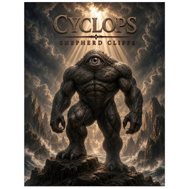 Cyclops Shepherd Cliffs Dark Cinema Vykort (Skapare uppladdad)