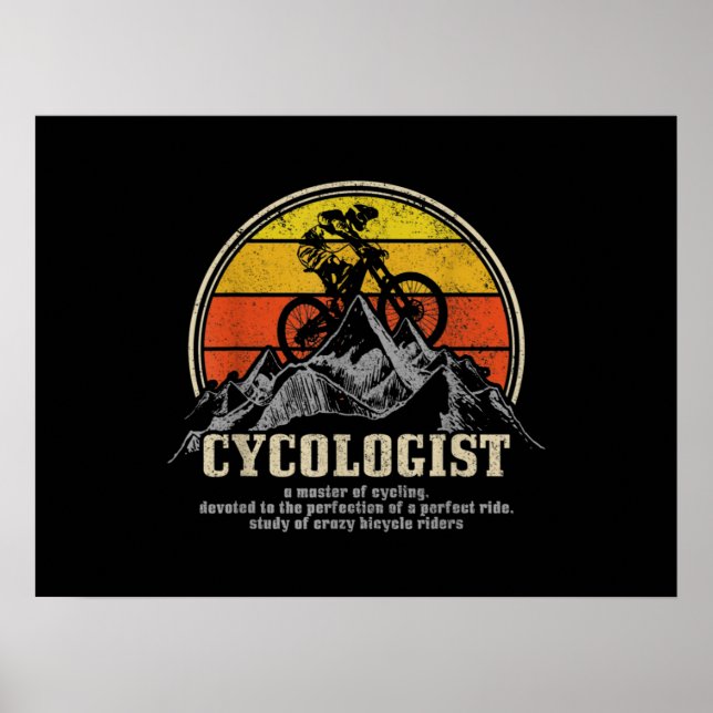 Cycolog Definition Funny Mountain Bike MTB Poster (Framsidan)