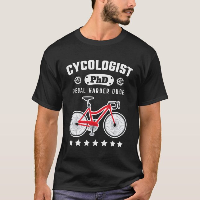 Cycolog Phd Funny Cyclist Road Bike Bicycle Gif T Shirt (Framsida)
