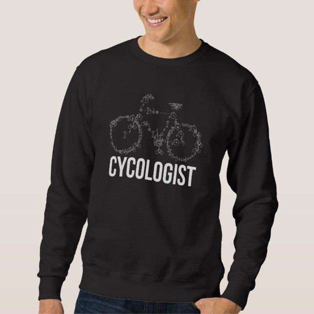Cycologist Bicycle Biking Lång Ärmad Tröja (Framsida)