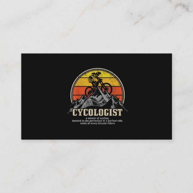 Cycologist Definition Funny Mountain Bike MTB Visitkort (Framsida)