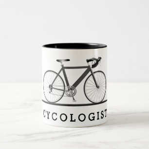 Cycologist text med grå cykel Två-Tonad mugg