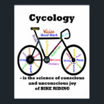 Cycology Poster - The Science of the Joy of Biking<br><div class="desc">Fira glädjen och friheten att cykla med detta inspirerande cykologiposter! Med en snyggt cykelillustration omgiven av motivationellt ord, fångar den här designen äventyr anda, uthållighet och roligt som cykelns gång för med sig. Den här biet är utskriven på högkvalitativ poster papper och är en perfekt för att ge dig energi...</div>