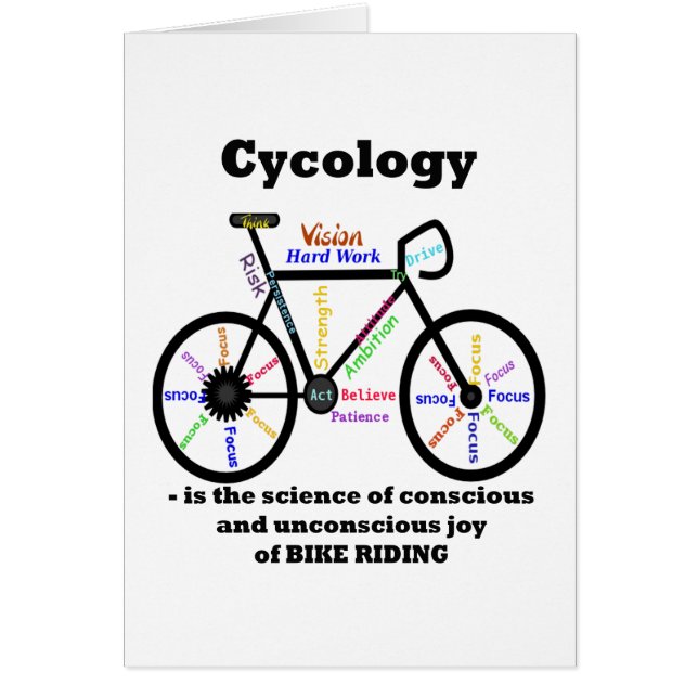 Cycology the Science of the Joy of Bike Riding Hälsningskort (Framsidan)