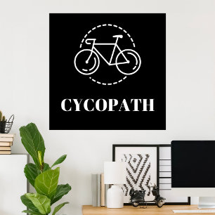 Cycopath Cykling Pun Minimalist Landsvägscykel Cyk Poster