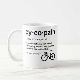 Cycopath Definition Funny Biker Addict Cycling Kaffemugg