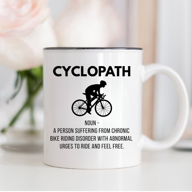 Cycopath Definition Gift, Biking Cycling Pappa, Ma Två-Tonad Mugg (Skapare uppladdad)