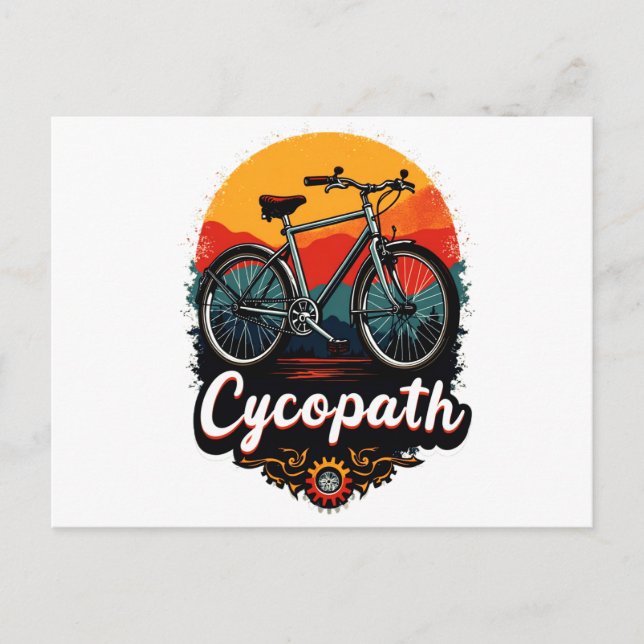 Cycopath: Energetic Bike and sunset Graphic Helg Vykort (Framsida)