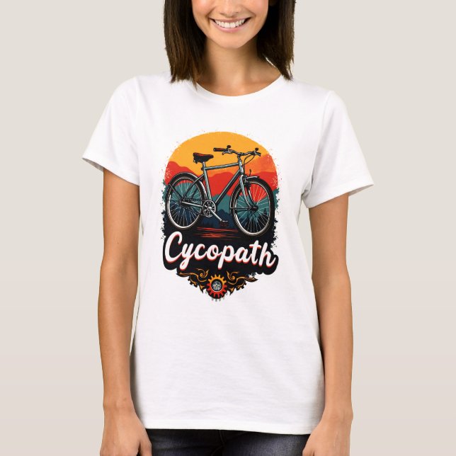 Cycopath: Energetic Bike and sunset Graphic T Shirt (Framsida)