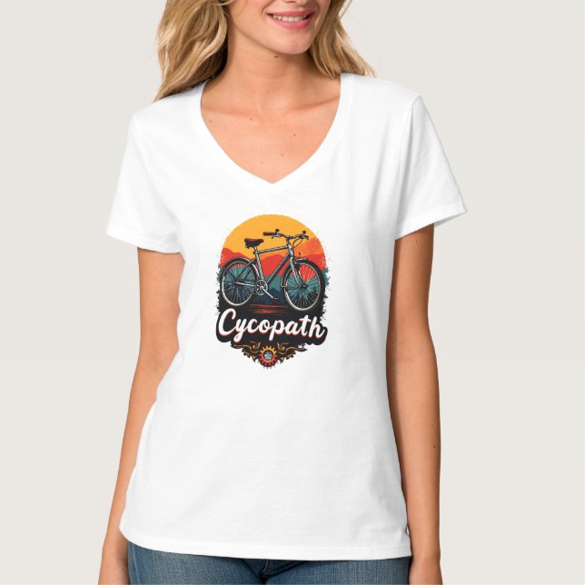 Cycopath: Energetic Bike and sunset Graphic T Shirt (Framsida)