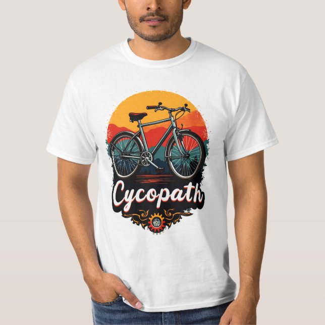 Cycopath: Energetic Bike and sunset Graphic T Shirt (Framsida)