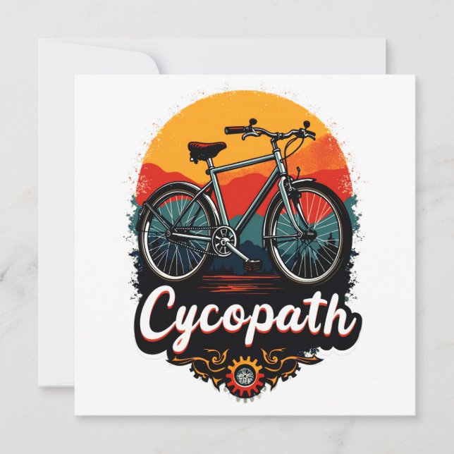 Cycopath: Energetic Bike and sunset Graphic Tack Kort (Framsida)