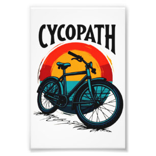 Cycopath: Energetisk bike med solnedgång Grafik Te Fototryck