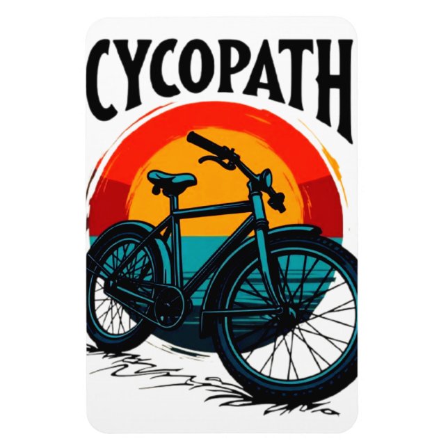 Cycopath: Energetisk bike med solnedgång Grafik Te Magnet (Vertikal)