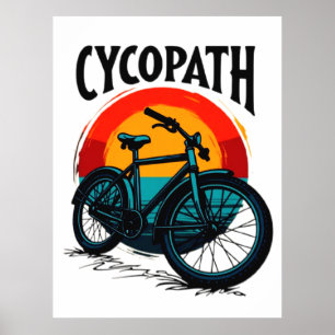 Cycopath: Energetisk bike med solnedgång Grafik Te Poster