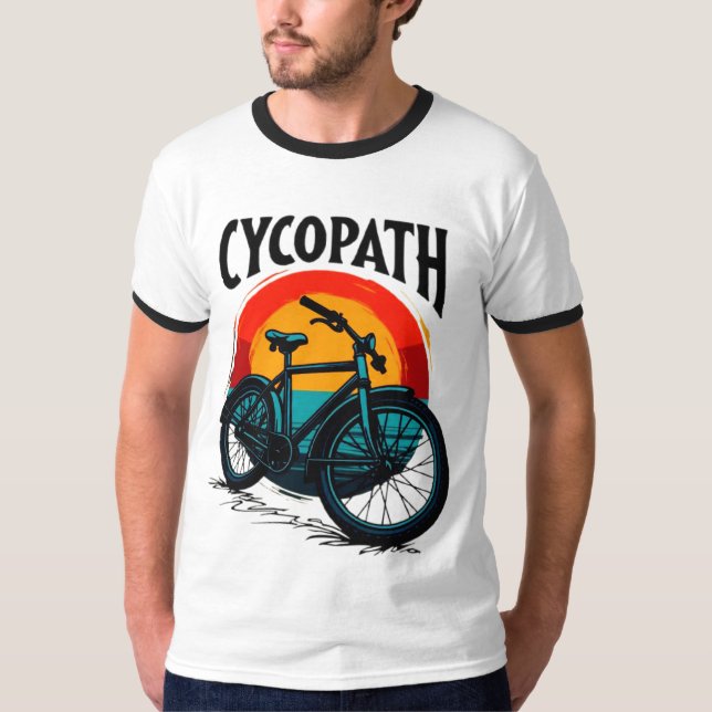 Cycopath: Energetisk bike med solnedgång Grafik Te T Shirt (Framsida)