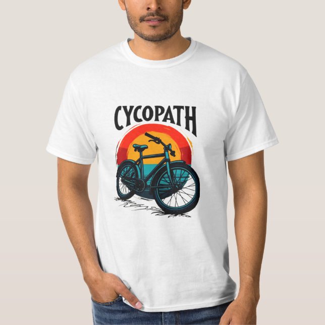 Cycopath: Energetisk bike med solnedgång Grafik Te T Shirt (Framsida)