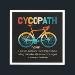Cycopath Funny Cycling för cyklister och Biker Pappersservett<br><div class="desc">"Cycopath"-samlingen erbjuder en humoristisk uppgång i kärlek för cykling, perfekt för cyklister och biker med en lekfull anda. Den här designen omfattar trillen och fixeringen att rida, blanda roligt och passion till ett djärvt påstående. Visa upp ditt cykliska pride och känslan av humor med den här ljusa designen, perfekt för...</div>
