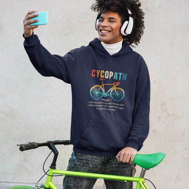 Cycopath, Funny Gift for Cycling Hoodie (Skapare uppladdad)