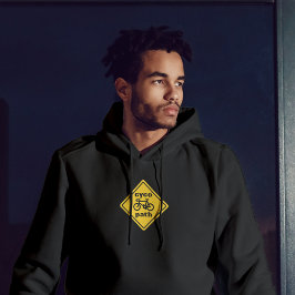 Cycopath Funny Road Sign för Cycle Älskare Hoodie