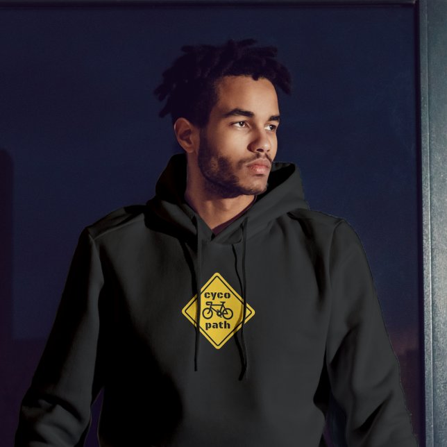 Cycopath Funny Road Sign för Cycle Älskare Hoodie (Skapare uppladdad)